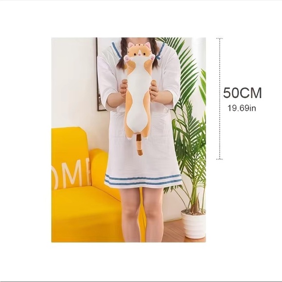 Cute Cat Plush Long Body Pillow Cuddle Cartoon Stuffed Animals Cat - Picture 3 of 12